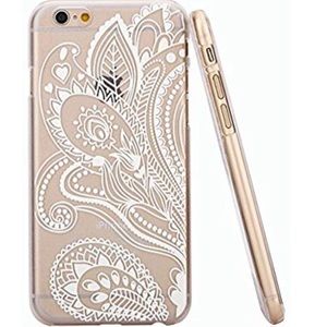 Hundromi Plastic White Floral Mandala Case Cover
